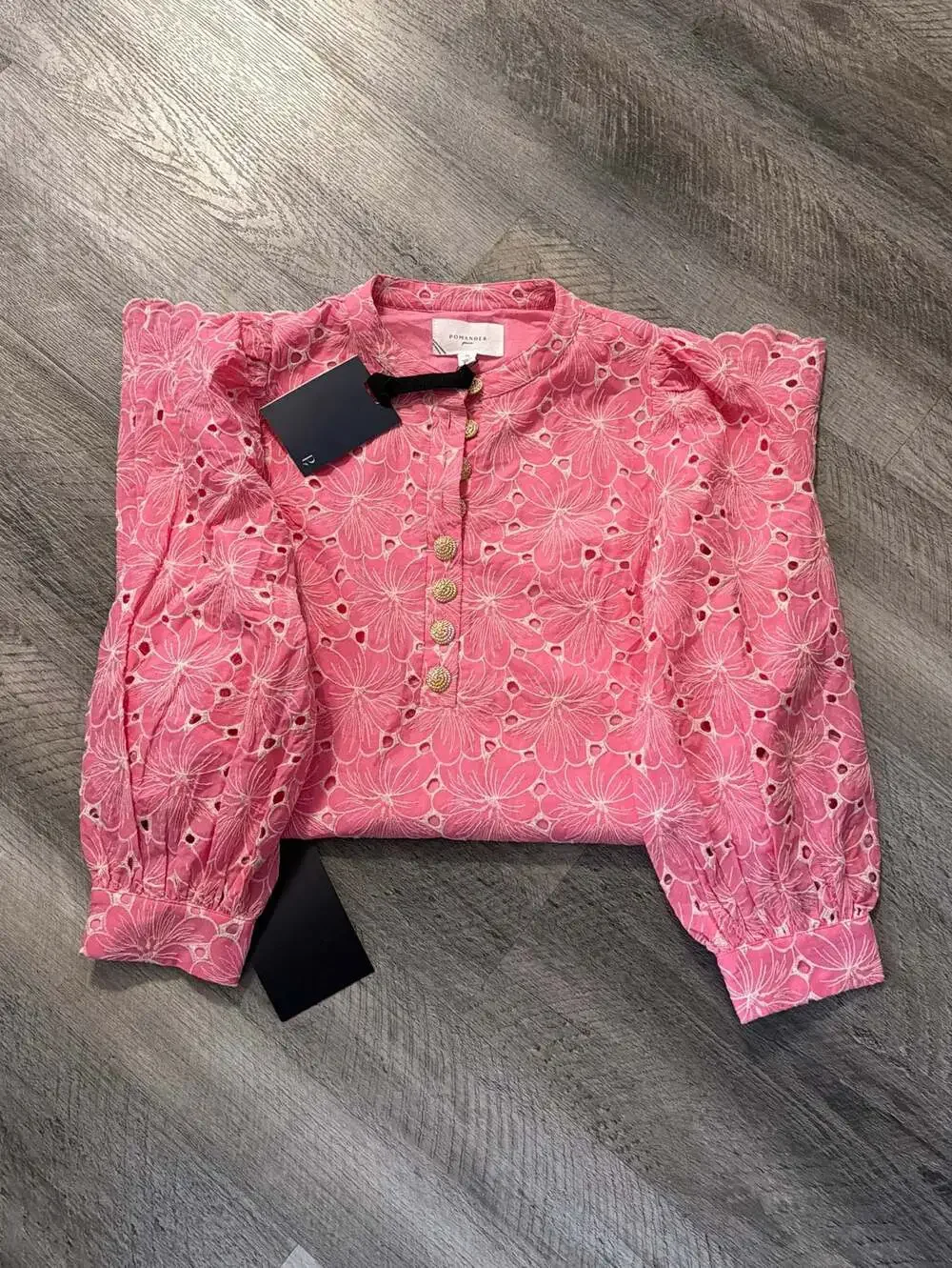 Pomander Place Pink Eyelet Long Sleeve Dress - Picture 4 of 5
